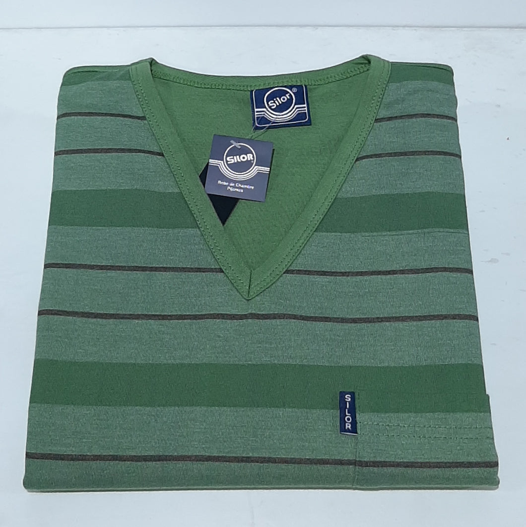 Pijama Jersey Rayado Escote V Manga Larga
