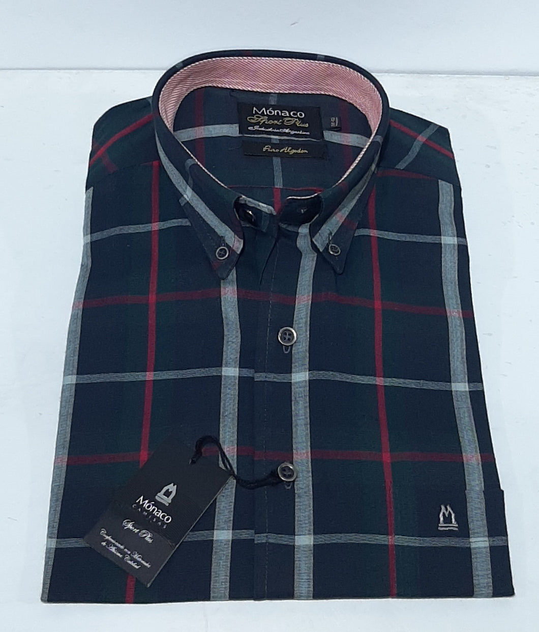 Camisa Monaco Sport Manga Larga 100% Algodon