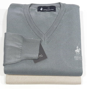 Sweater Escote V Liso 100% Algodon