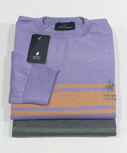 Sweater Escote Redondo con Rayas 100% Algodon