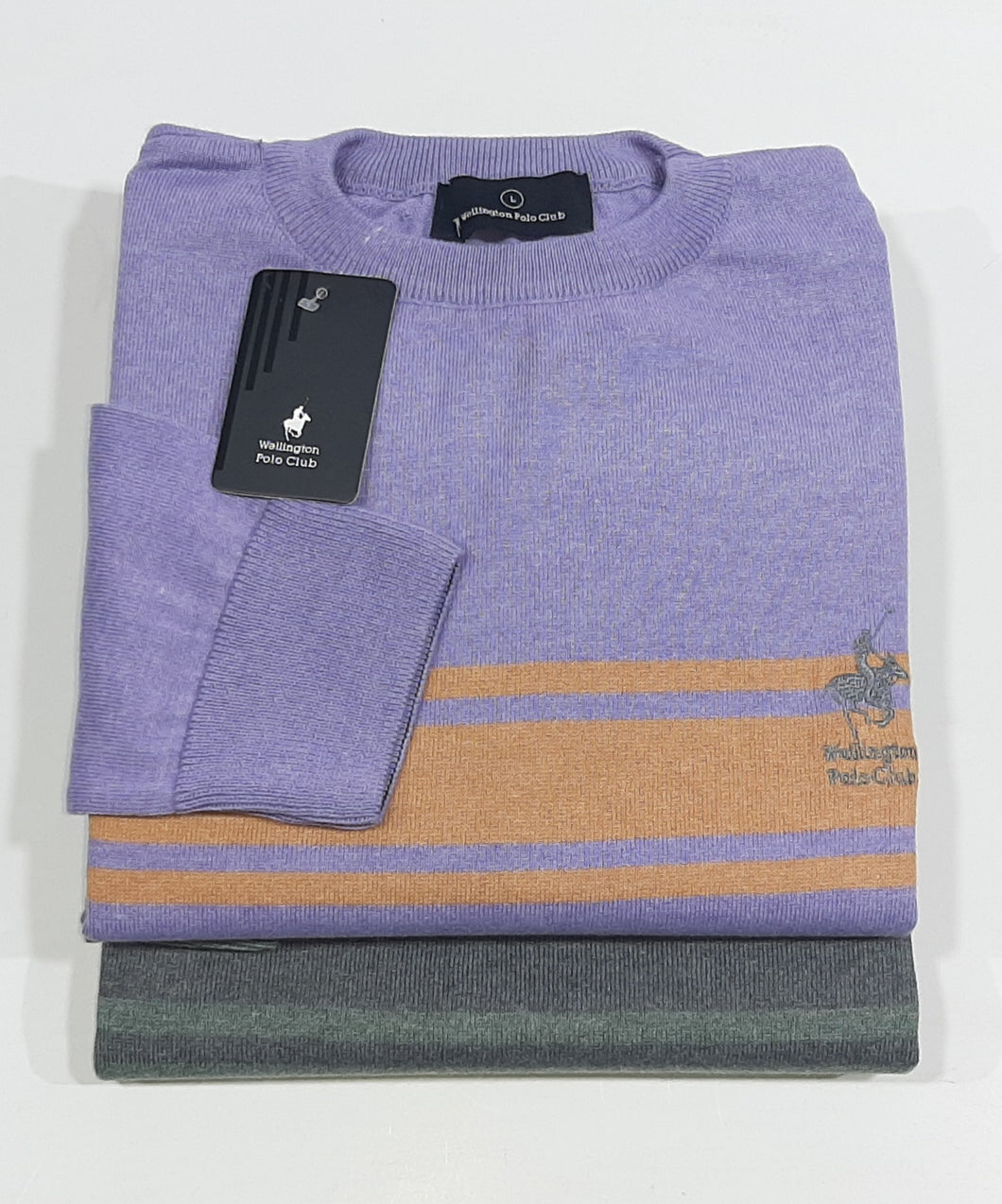 Sweater Escote Redondo con Rayas 100% Algodon