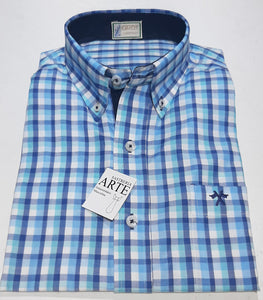Camisa Arte Manga Corta Cuadros