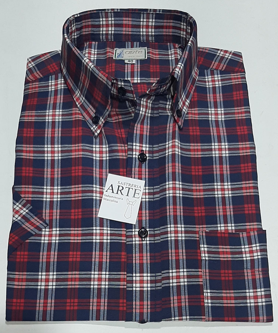 Camisa Arte Manga Corta Cuadros
